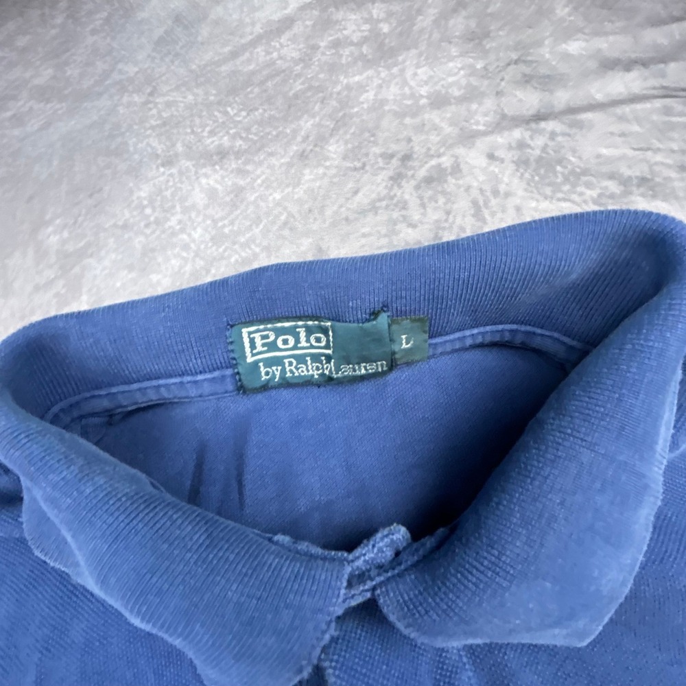 Vintage Polo Ralph Lauren Blue Short Sleeve Polo Shirt Mens Large Y2K 90s Skater - Picture 4 of 6